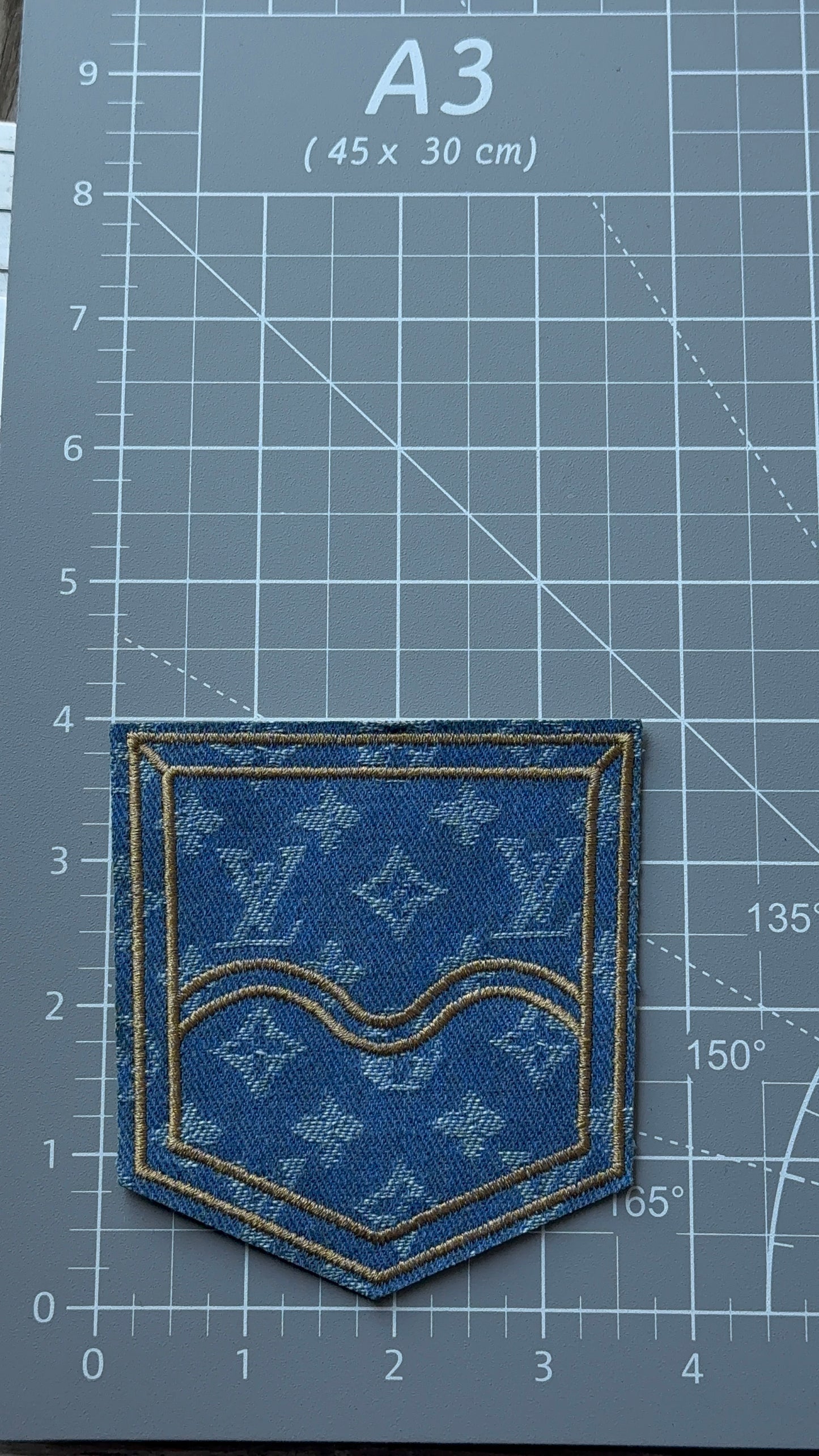 LV denim pocket patch