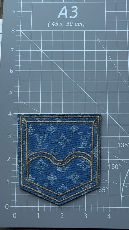 LV denim pocket patch