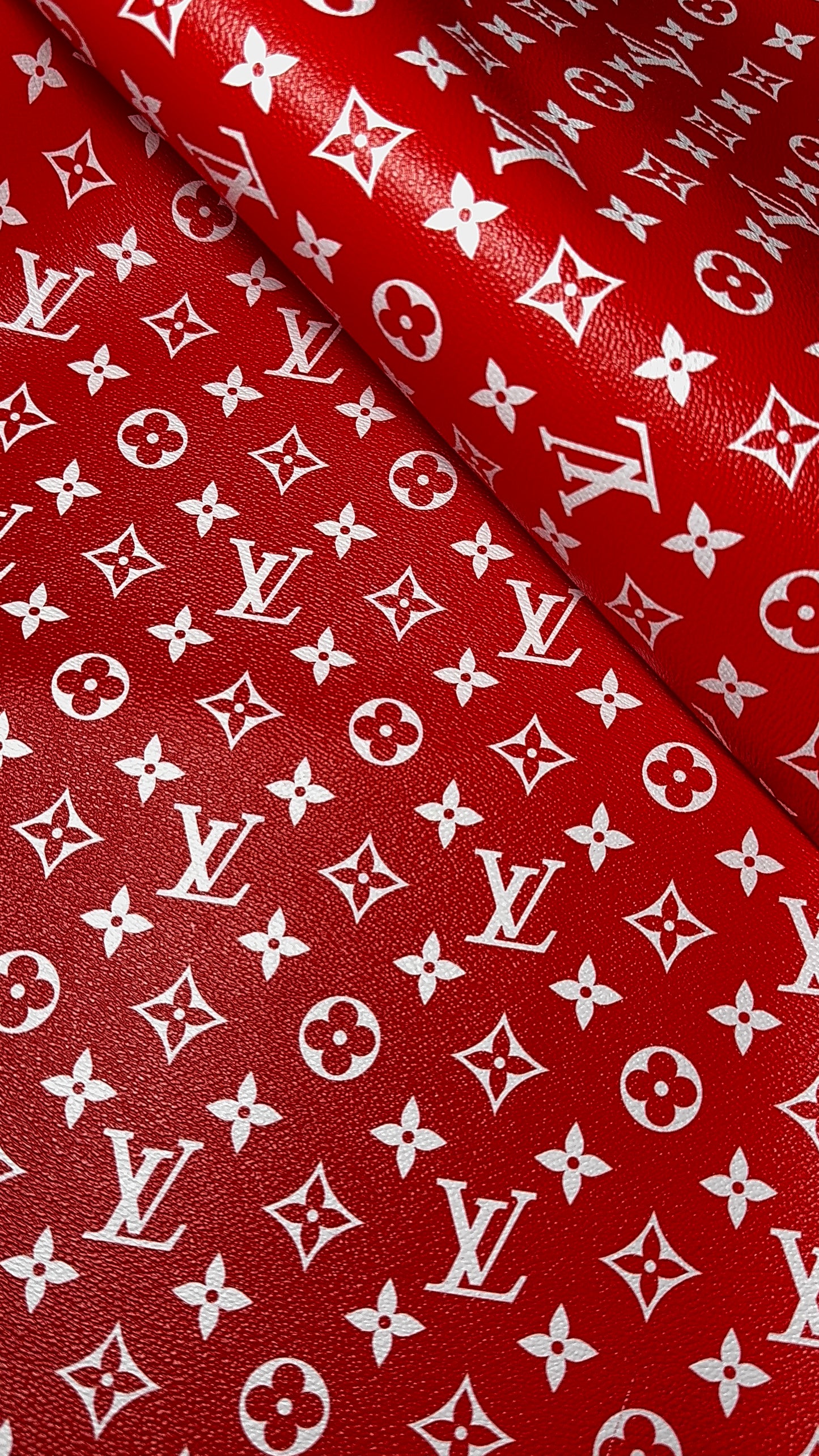 Luxury LV Monogram Faux Leather Fabric – Designer-Inspired Finish