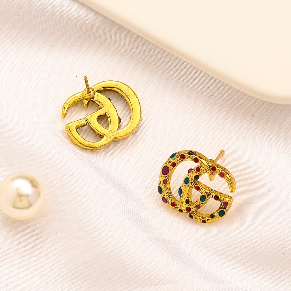 High-End Brass G.G Earrings