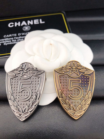 Top quality C.C Shield Brooch pin