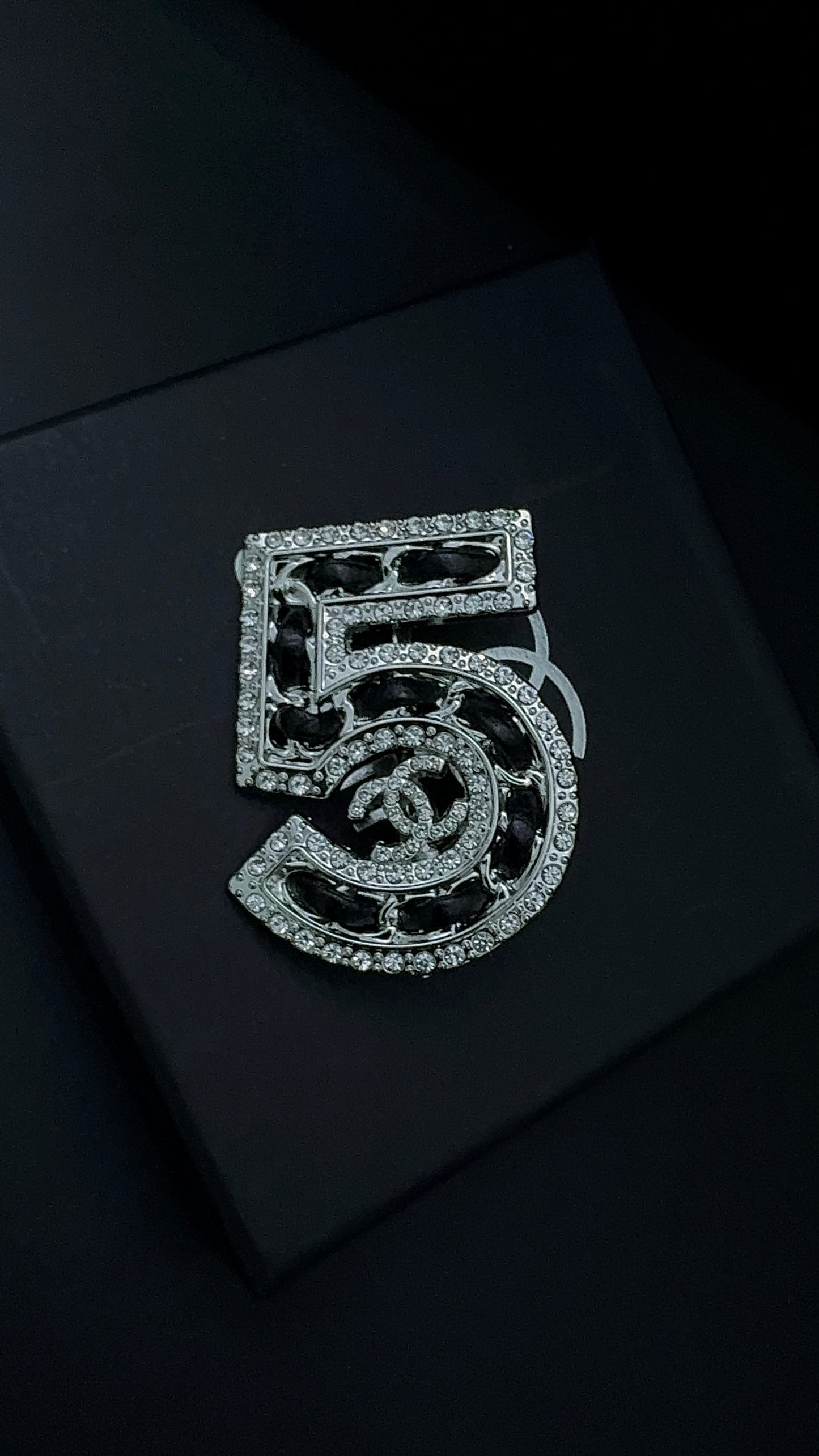 Luxury C.C No. 5 Silver Brooch pin