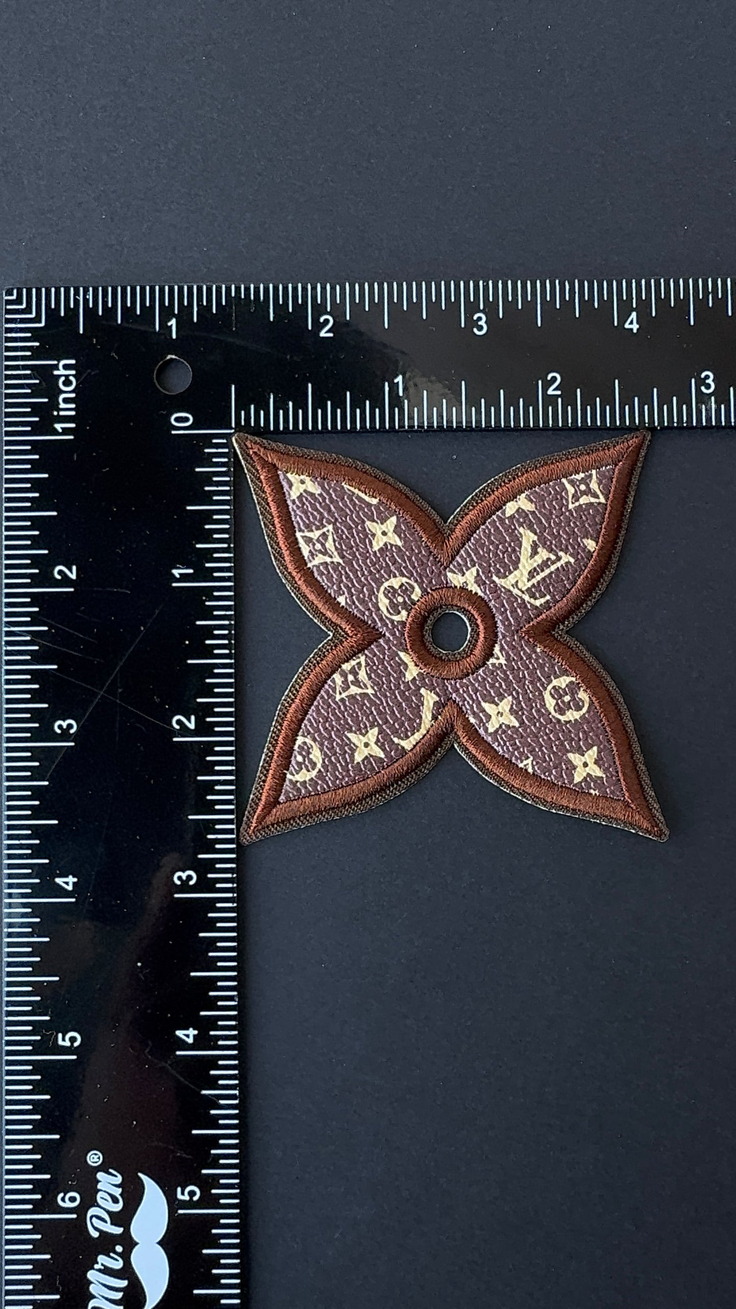 Iron on L Leather patch