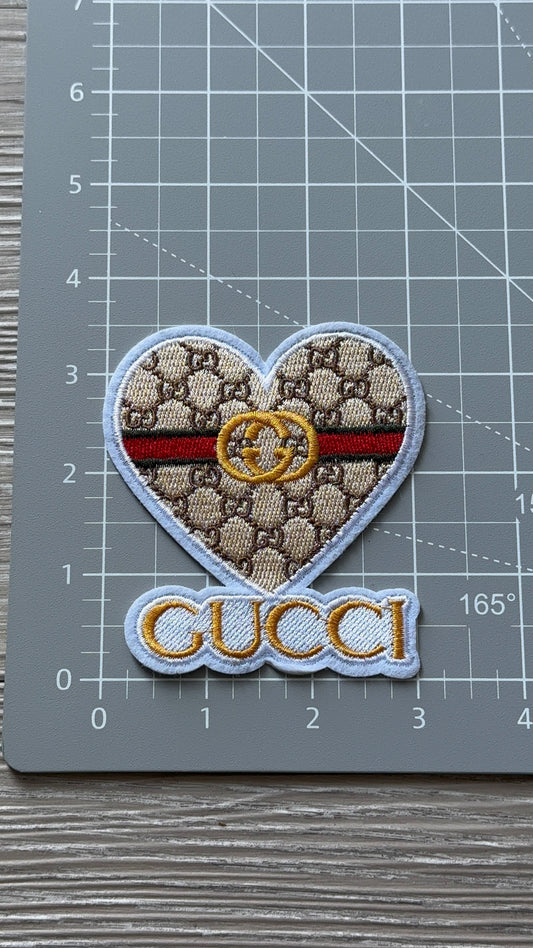 G.G Double logo heart patch