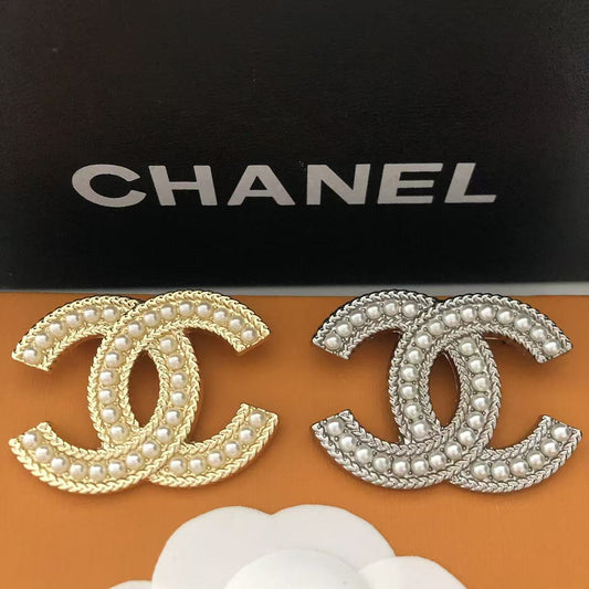 Luxury C.C Silver Brooch pin