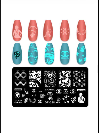 Luxury Fashion-Inspired Nail Stamping Plate – Model 001 - 045