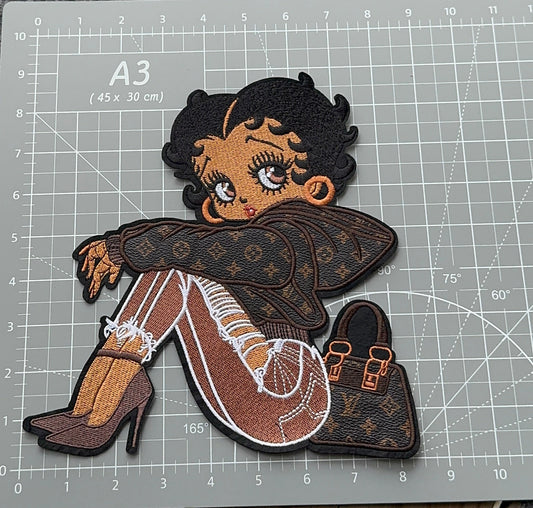 XL Brown Jacket Betty with Louis bag patch