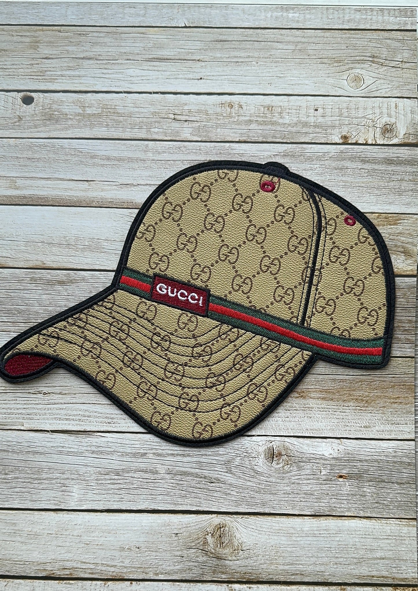 XL Leather fabric G.G Baseball Hat Patch
