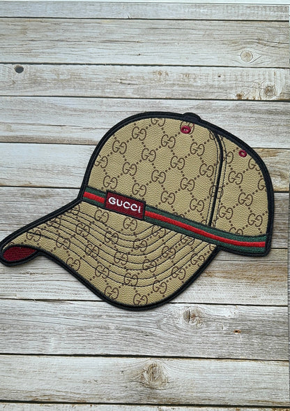 XL Leather fabric G.G Baseball Hat Patch