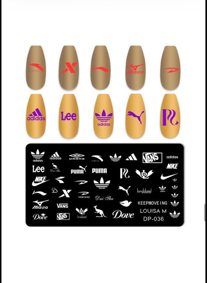 Luxury Fashion-Inspired Nail Stamping Plate – Model 001 - 045