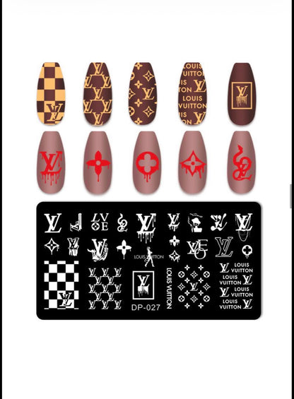 Luxury Fashion-Inspired Nail Stamping Plate – Model 001 - 045