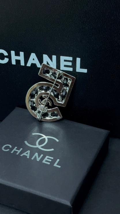 Luxury C.C No. 5 Silver Brooch pin