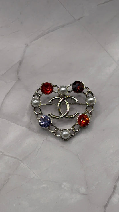 High Quality C.C Heart Brooch pin