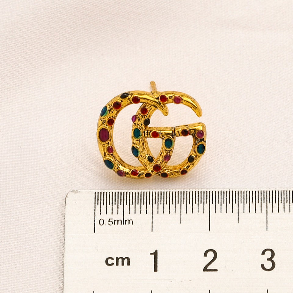 High-End Brass G.G Earrings