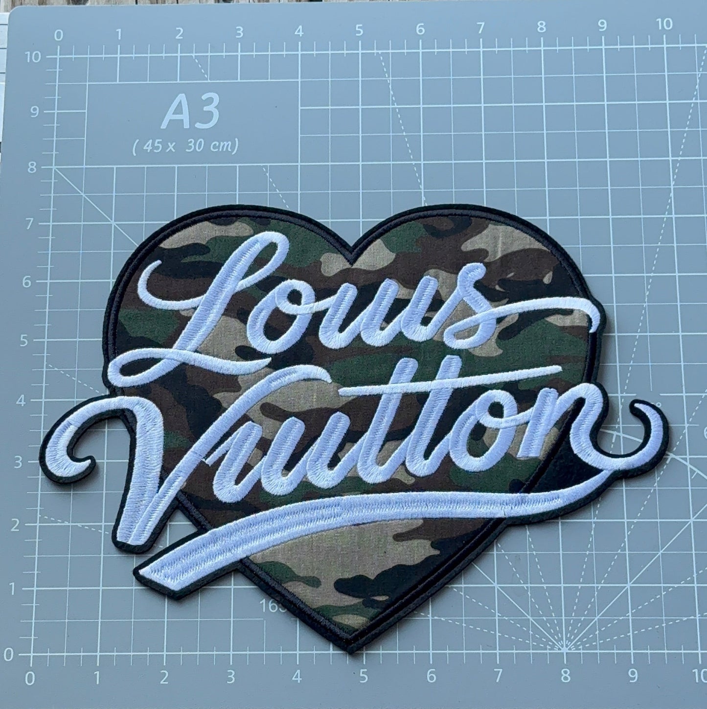XL L.V Camouflage Heart Patch