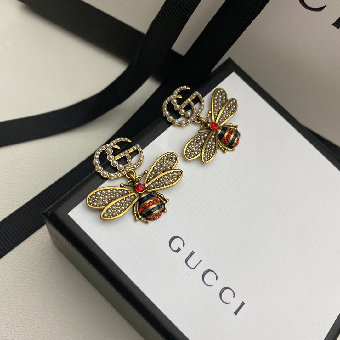 High-End Steel G.G Queen bee Earrings