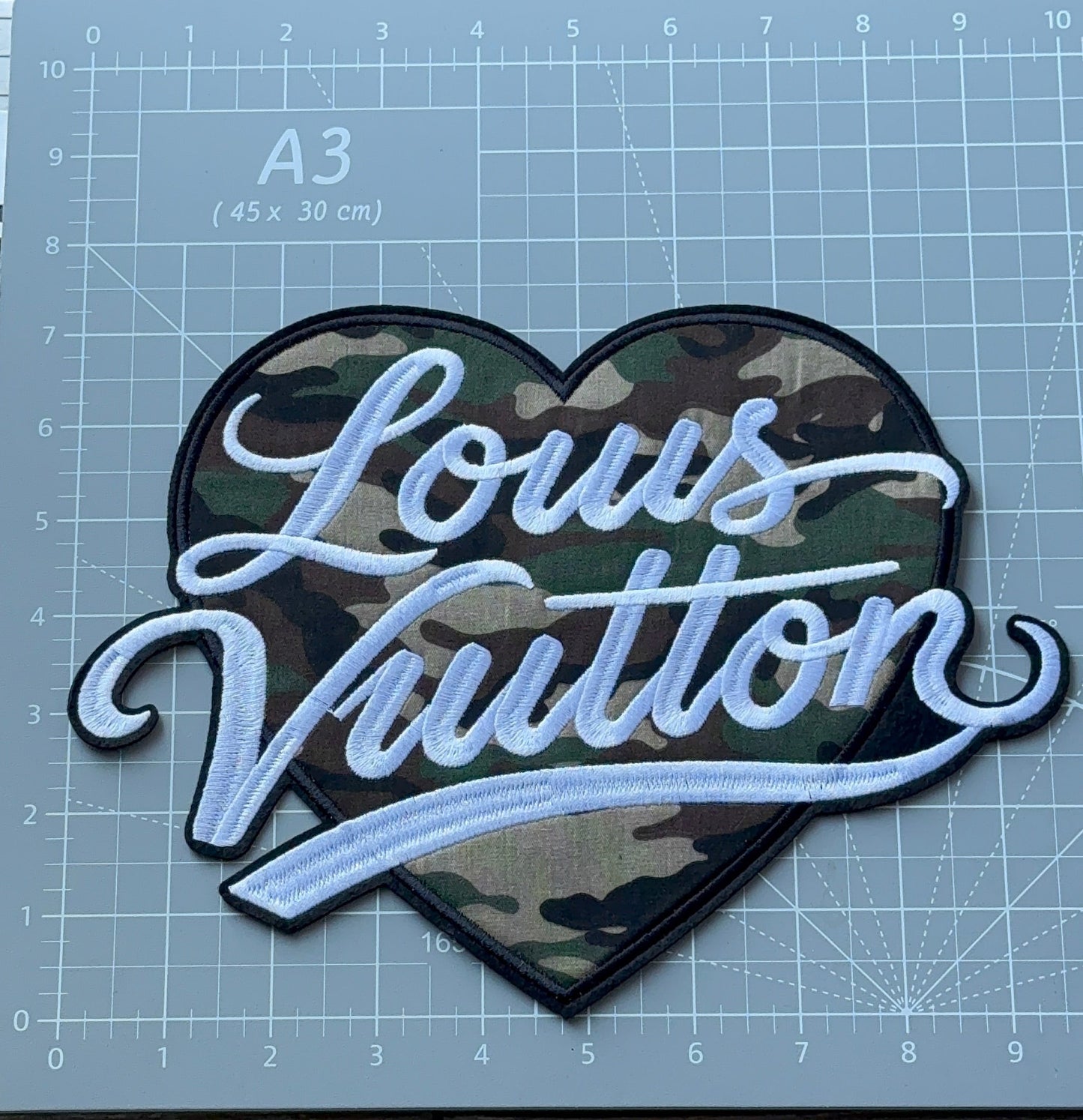 XL L.V Camouflage Heart Patch