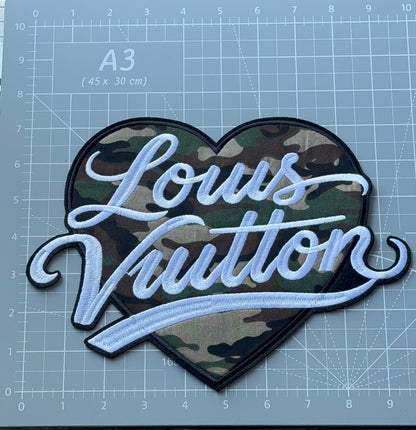 XL L.V Camouflage Heart Patch