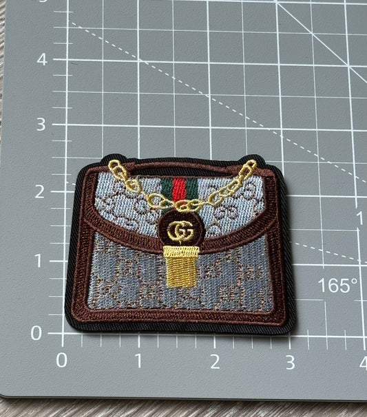 G.G Brown Purse Embroidery Patch