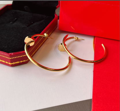 High Quality Luxury Hoop Women's Earrings - Gold
