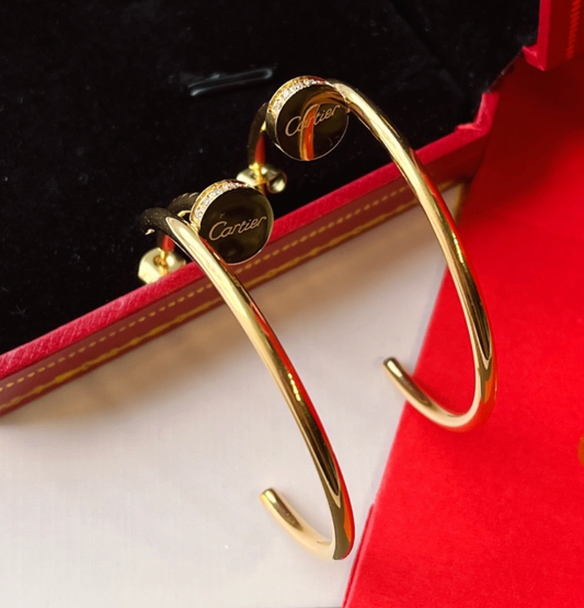 High Quality Luxury Hoop Women's Earrings - Gold