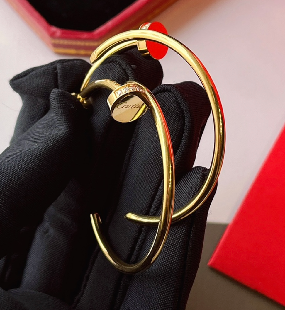 High Quality Luxury Hoop Women's Earrings - Gold