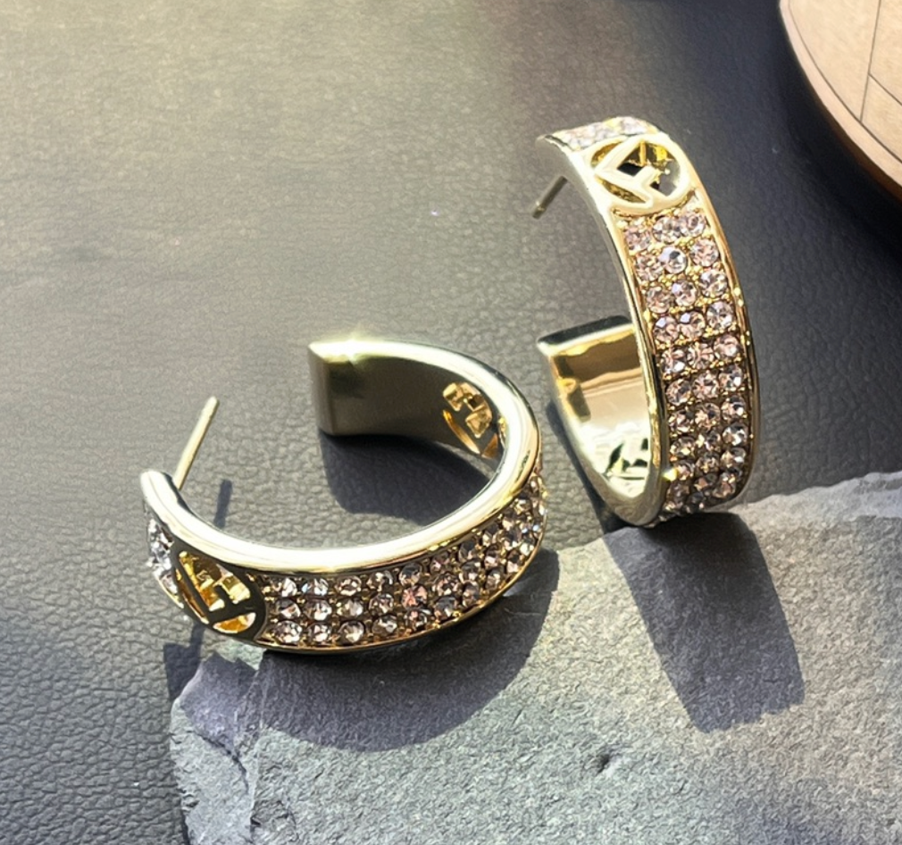 High Quality Luxury Hoop Women's Earrings - Gold