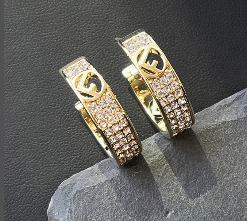 High Quality Luxury Hoop Women's Earrings - Gold