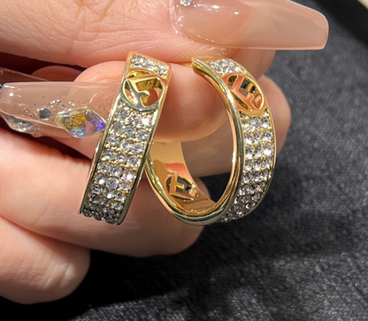 High Quality Luxury Hoop Women's Earrings - Gold