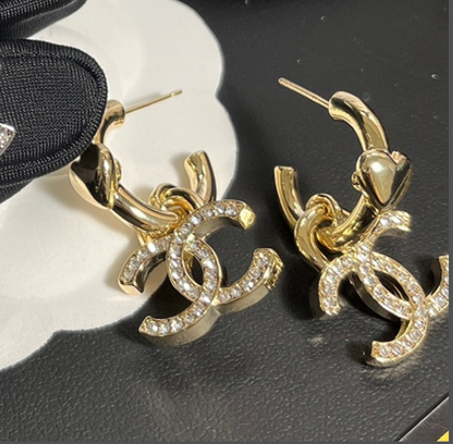 High Quality Luxury Hoop Women's Earrings - Gold