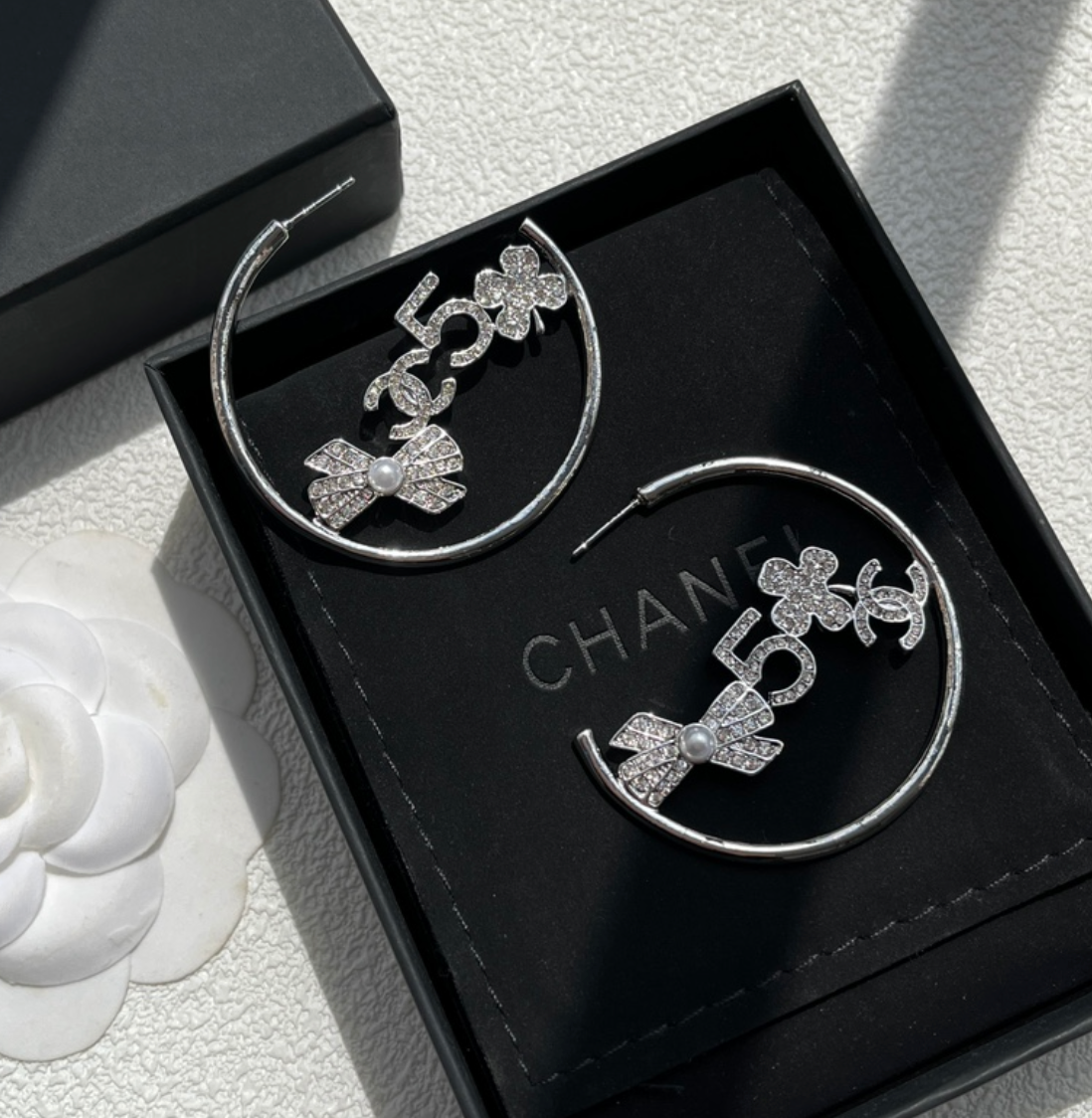 High Quality Luxury Hoop Women's Earrings - Silver