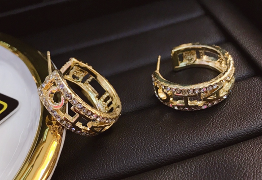 High Quality Luxury hoop Women's Earrings - Gold