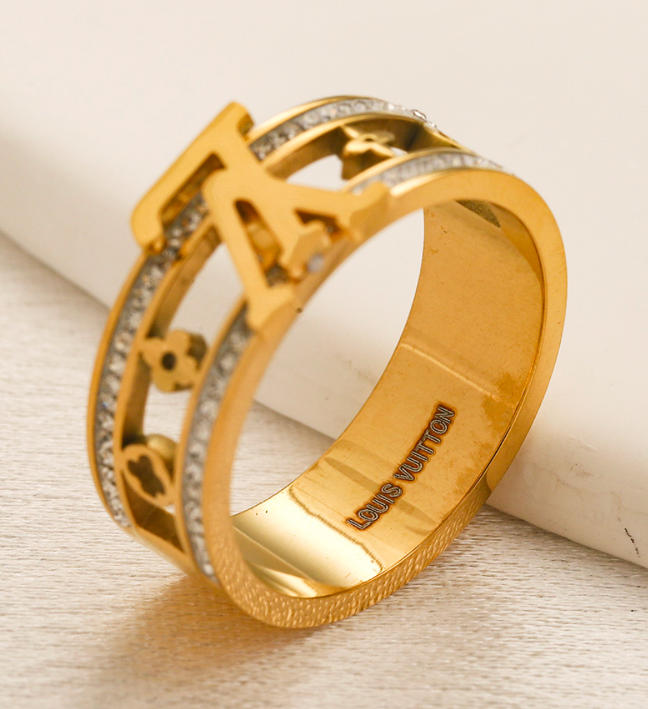 L.V High Quality 18K Gold Plated Ring