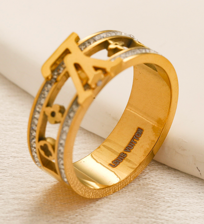L.V High Quality 18K Gold Plated Ring