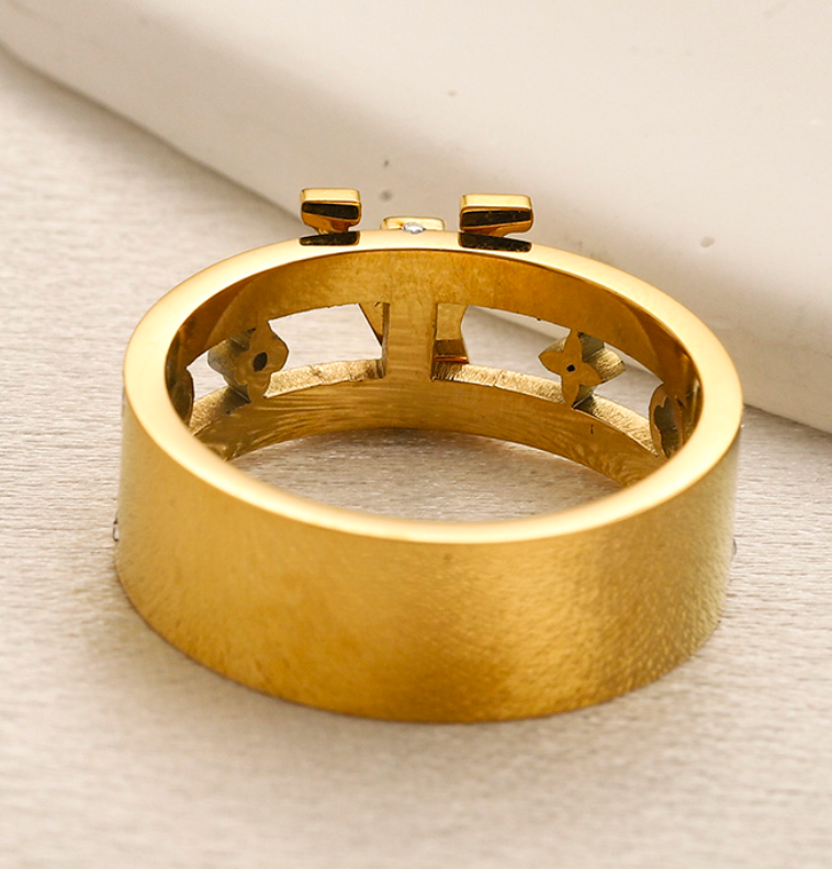 L.V High Quality 18K Gold Plated Ring