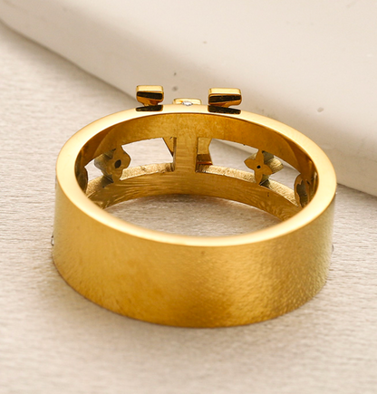 L.V High Quality 18K Gold Plated Ring