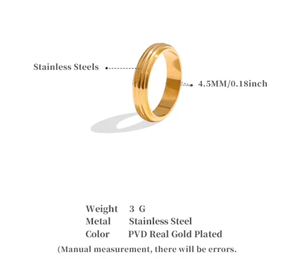 High - Grade Real 18K Gold Plated Rings (Waterproof)