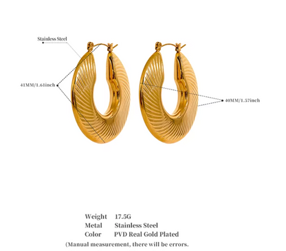 High - Grade Real 18K Gold Plated Women Earring (Waterproof)