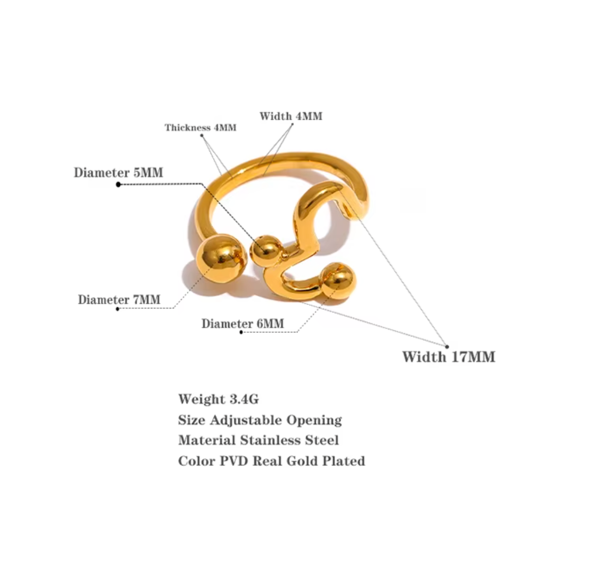 High - Grade Real 18K Gold Plated Rings (Waterproof)
