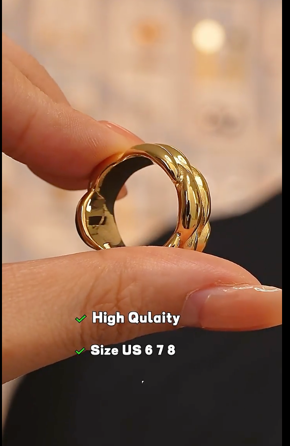 High - Grade Real 18K Gold Plated Rings (Waterproof)