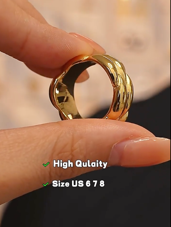 High - Grade Real 18K Gold Plated Rings (Waterproof)