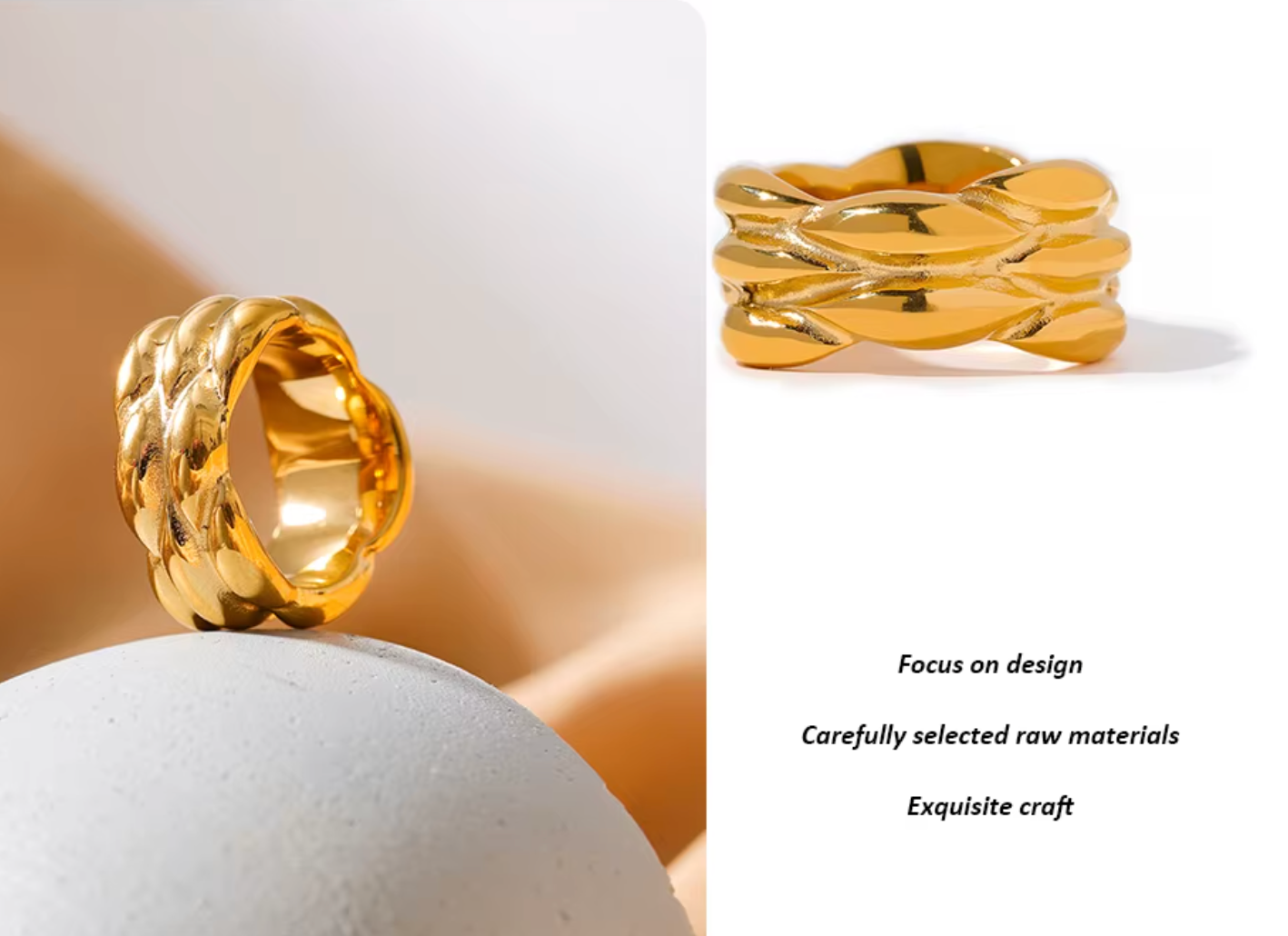 High - Grade Real 18K Gold Plated Rings (Waterproof)