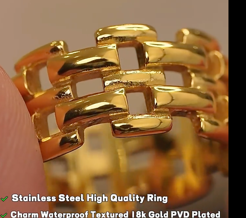 High - Grade Real 18K Gold Plated Rings (Waterproof)