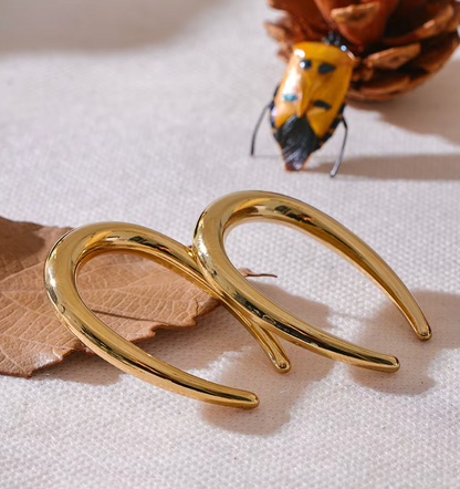 Hollow Real Gold Plated Women's Earring