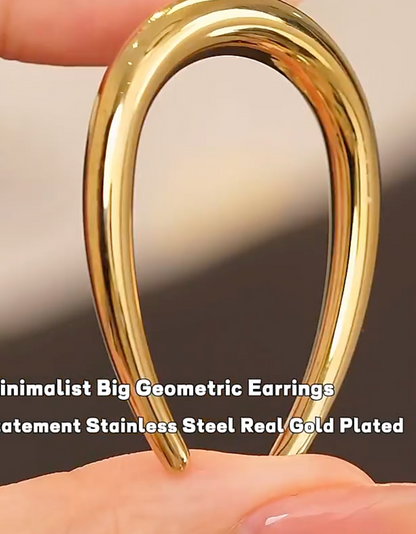 Hollow Real Gold Plated Women's Earring