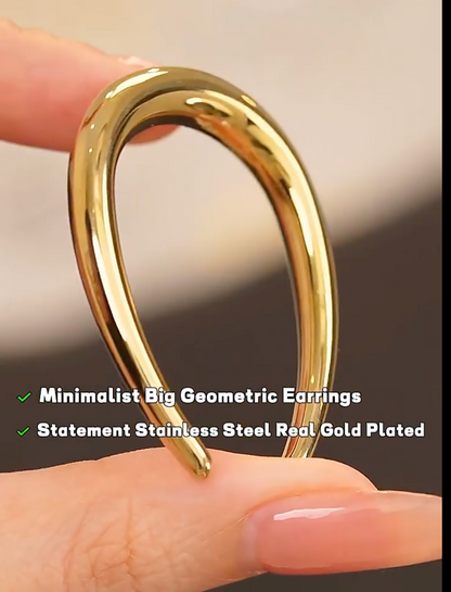 Hollow Real Gold Plated Women's Earring