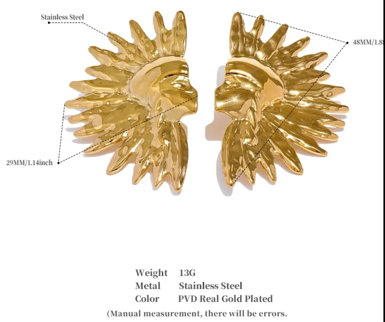 Mayans 18K Gold Plated Earrings