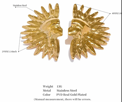 Mayans 18K Gold Plated Earrings