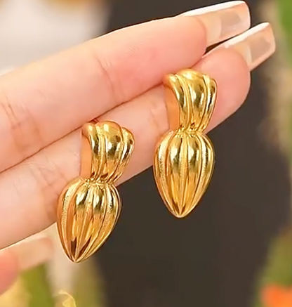 Peas in a Pod 18K Real Gold Plated Earrings