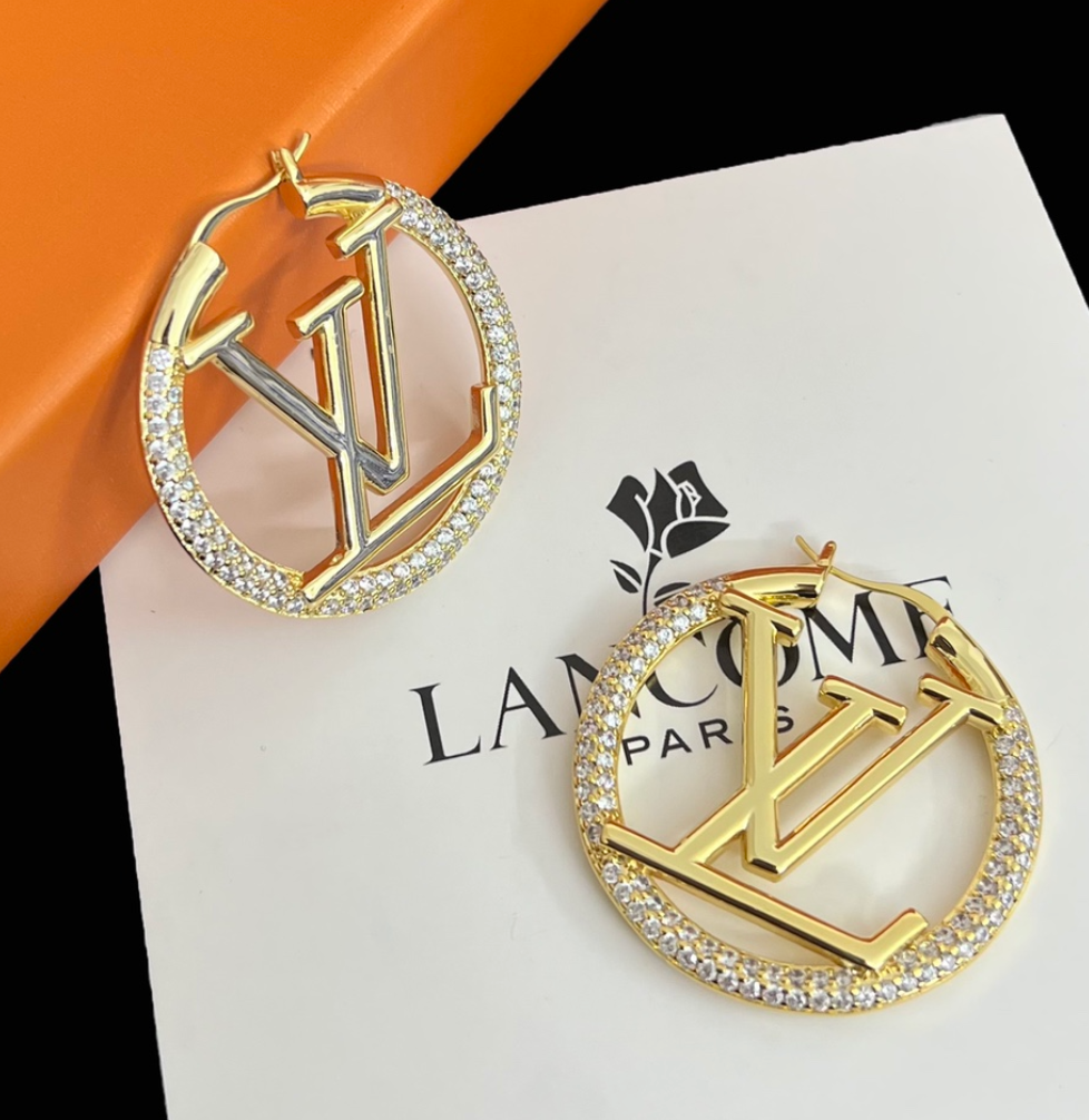 High Quality Luxury Hoop Women's Earrings - Gold